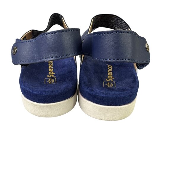 Spenco Sanabel Sandals Womens 8 Blue Suede Orthotic Adjustable Strappy Comfort - Picture 6 of 11
